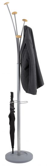 PERCHERO ALPMFEST GS METAL GRIS Y COLGADORES MADERA