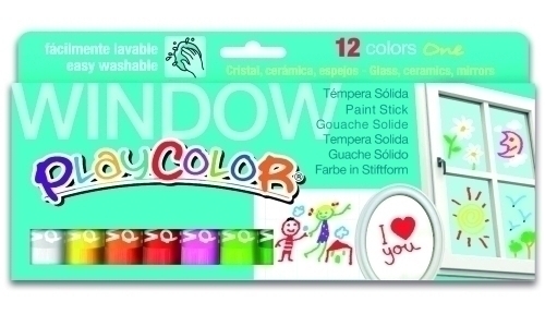 TEMPERA INSTANT  02011 SOLIDA PLAYCOLOR ONE WINDOW 10Gr. ESTUCHE de 12 COLORES