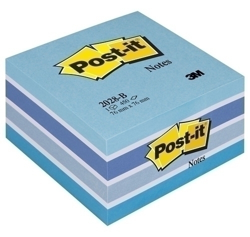 TACO NOTAS POST-IT 2028-B CUBO 76X76X45 450 HOJAS AZUL PASTEL