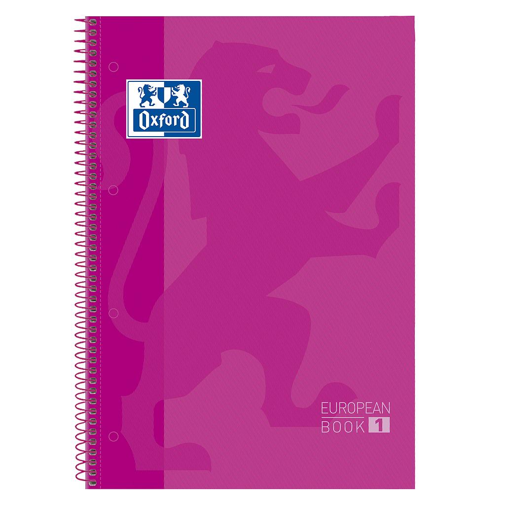 CUADERNO OXFORD 100430270 EUROPEANBOOK 1 TAPA EXTRADURA A4+  80H.5X5 FUCSIA 