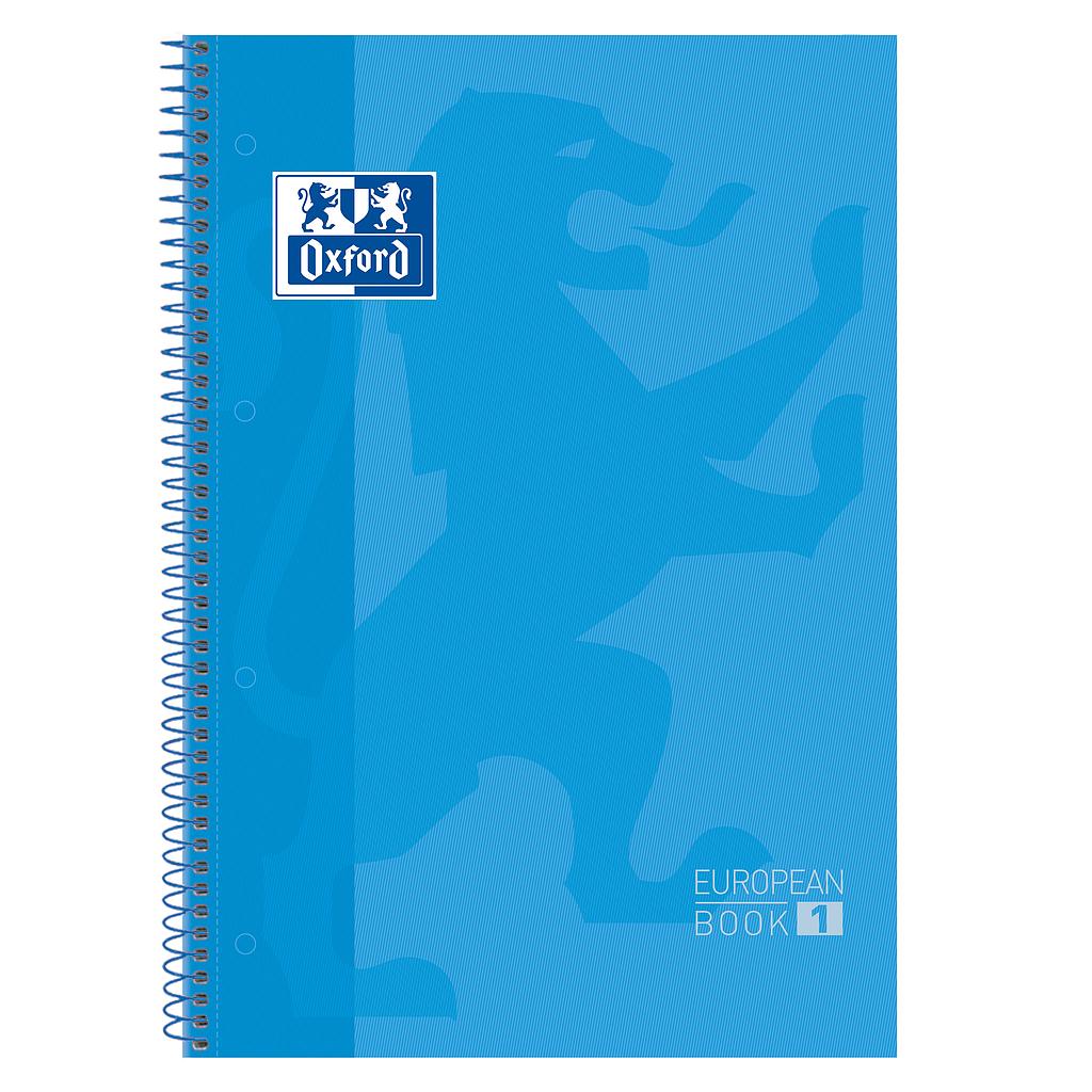 CUADERNO OXFORD 400028276 EUROPEANBOOK 1 TAPA EXTRADURA A4+  80H.5X5 TURQUESA 