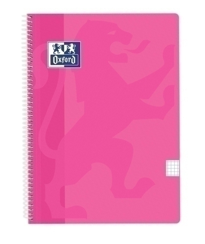 CUADERNO OXFORD 400133568 SCHOOL T. PLÁSTICO Fº 80 4X4 90grs FUCSIA PASTEL