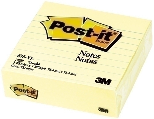 TACO NOTAS POST-IT 675-YL CUBO 100x100 300h AMARILLO CANARIO