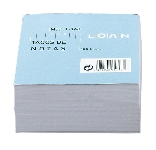 [T-148] TACO NOTAS LOAN T-148 ENCOLADO BLANCO 10x10