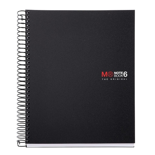 [MR2827] CUADERNO MR2827  6 MICRO TAPA PP A5 150h CUADRIC.5x5 NEGRO