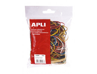 [16266] BOLSA APLI 16266 GOMA ELÁSTICA COLORES SURTIDOS 100G