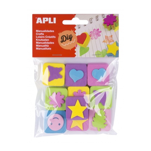 [16830] BOLSA APLI 16830 MINI SELLOS GOMA EVA 10U.