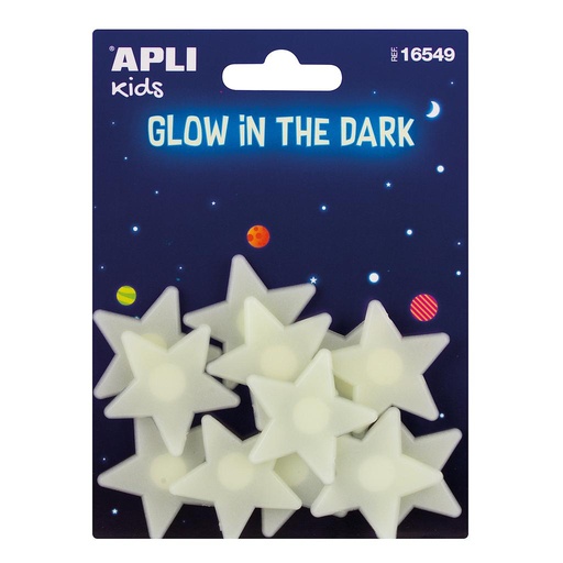 [16549] BOLSA APLI 16549 PEGATINAS ESTRELLAS PEQUE. LUMINISCENTES 12U