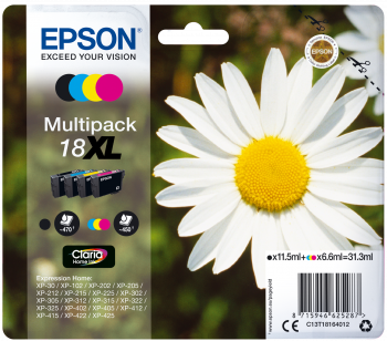[C13T18164012] PACK EPSON T181640 4 COLORES (CMYK) 18XL