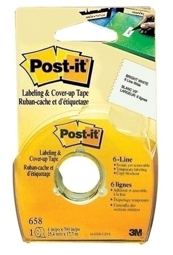 [658-HD] CINTA POST-IT 650-HD CORRECTORA 25 MMX18 M