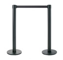 PACK DE 2 POSTES METÁLICOS CON CINTA RETRÁCTIL NEGRA DE 2 M. - 95 CM.