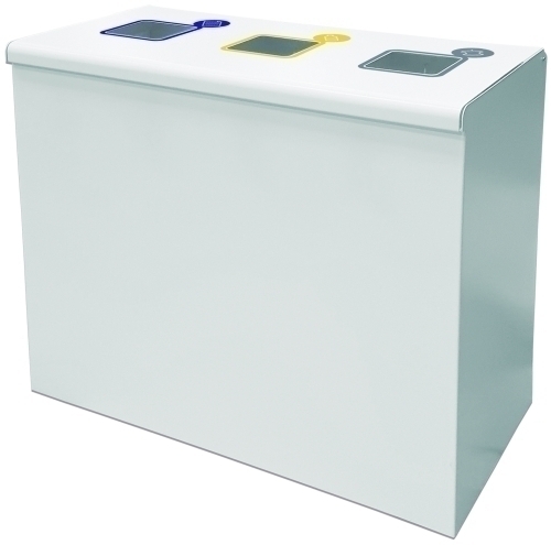 [6055] PAPELERA PLANNING SISPLAMO 6055 3 RESIDUOS METALICA 120 LITROS BLANCA