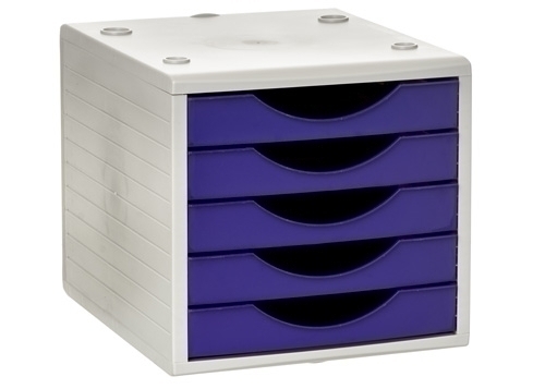 [4005ML] MODULO ARCHIVOTEC 4005ML 5 CAJONES  GRIS/MALVA