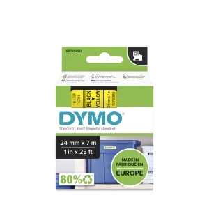 [S0720980] CINTA ROTULAR DYMO S0720980 LM D1 7m 24mm NEGRO SOBRE AMARILLO (53718)