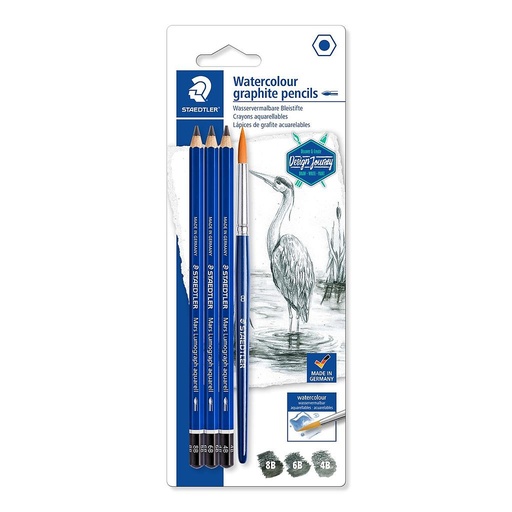 [100A SBK4] LAPIZ STAEDTLER 100A SBK4 GRAFITO DESIGN JOURNEY LUMOGRAPH AQUARELL BLISTER de 3