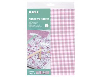 [17116] TELA APLI 17116  ADHESIVA IMPRESION ROSA 4 HOJAS