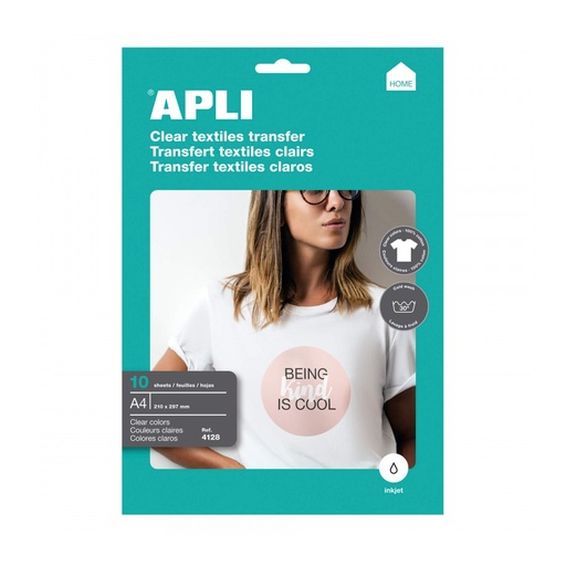 [04128] PAPEL APLI 04128 T-SHIRT INKJET 10 H.