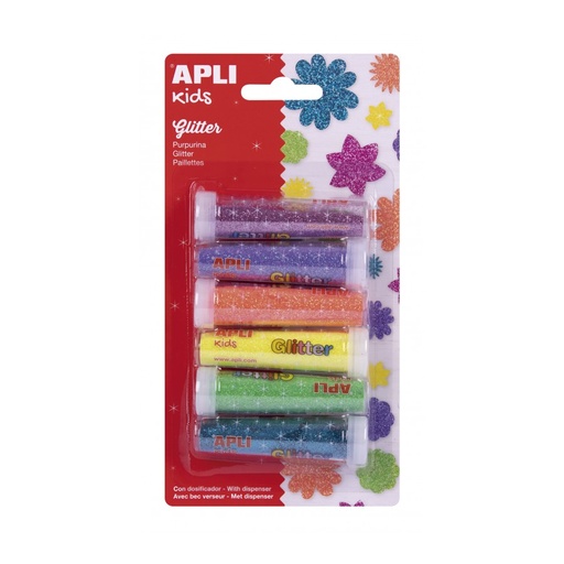 [17609] PURPURINA APLI 17609 EN POLVO BRILLANTE COLORES 6 UNID.