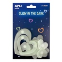 PEGATINAS APLI 17531 FOSFORESCENTES CORAZONES 9 UNID.