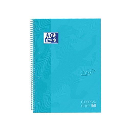 [400107010] CUADERNO OXFORD 400107010 EUROPEANBOOK 1 SCHOOL TOUCH TAPA EXTRADURA A4+  80H.5X5 AZUL PASTEL