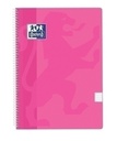 CUADERNO OXFORD 400133568 SCHOOL T. PLÁSTICO Fº 80 4X4 90grs FUCSIA PASTEL