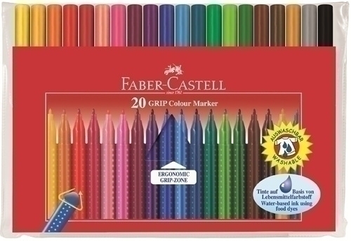 [155320] ROTULADOR FIBRA FABER-CASTELL 155320 GRIP 1553 BOLSA 20 UNID.