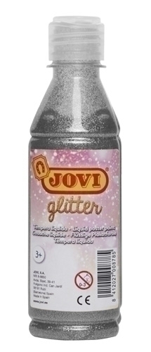[51737] TEMPERA JOVI 51737 LIQUIDA GLITTER 250 ml (botella) PLATA
