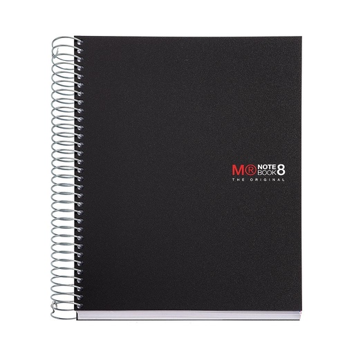 [MR42007] CUADERNO MR42007 NOTEBOOK 8 micro.tapa PP A5 200h 70g CUADRIC.5x5 NEGRO