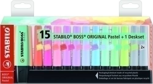 [7015-02-5] STABILO BOSS ORIGINAL PASTEL - Set de mesa 15 uds PASTEL NOVEDAD Marzo 2021