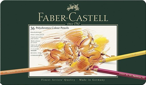 [110036] LAPICES COLORES FABER-CASTELL 110036 POLYCHROMOS estuche de METAL de 36
