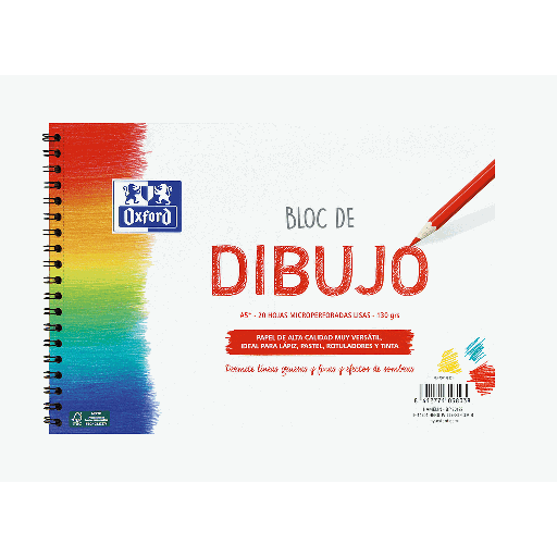 [400148231] CUADERNO OXFORD 400148231 DIBUJO  A5+ 20H LISO  130G