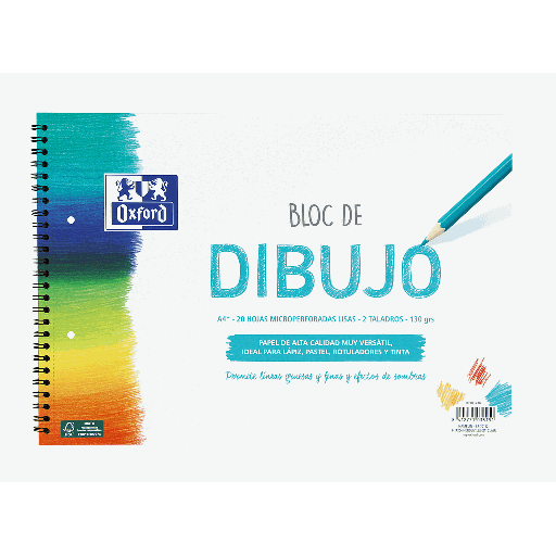 [400148235] CUADERNO OXFORD 400148235 DIBUJO  A4+ 20H.LISO TALADROS  130G CON 20% HOJAS GRATIS