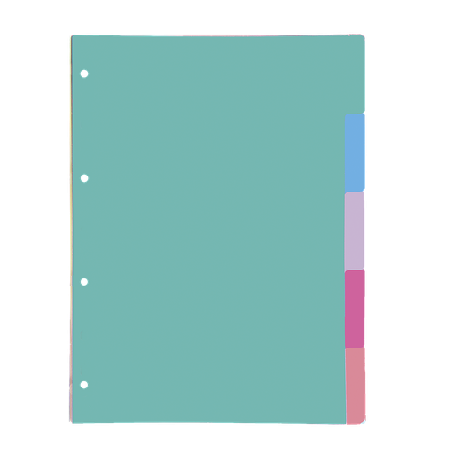 [400149956] SEPARADORES OXFORD CARTULINA STRONGLINE A4 5 POSICIONES 0 5 COLORES PASTEL