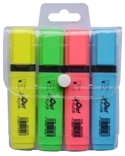 [OLF4COL] MARCADOR FLUOR OLEF OLF4COL BOLSA de 4 COLORES