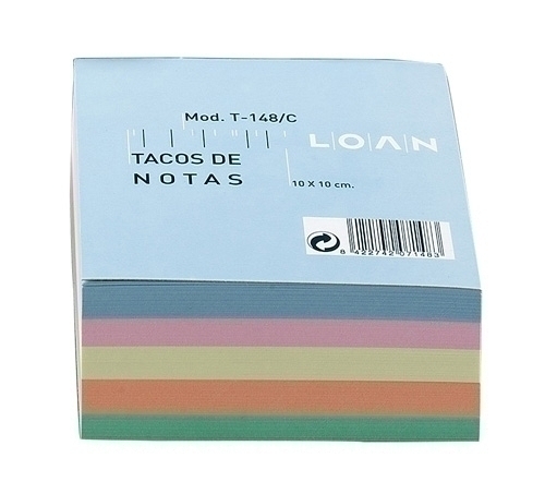 [T-148/C] TACO LOAN T-148/C NOTAS ENCOLADO COLORES 10X10 500 Hj