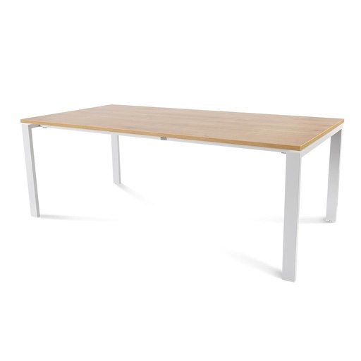 [2005MM08] MESA ROCADA 2005MM08 TOTAL 200X100 BLANCO/ ROBLE