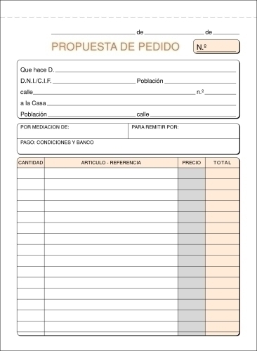 [T-72] TALONARIO LOAN T-72 PEDIDOS 4º NATU TRIPLICADOS 