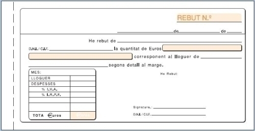 [T-52/C] TALONARIO LOAN T-52/C ALQUILER IVA DUPLICADO CATALAN