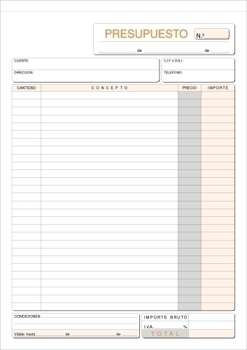 [T-96] TALONARIO LOAN T-96 PRESUPUESTOS A4 NATU DUPLICADO (68D)
