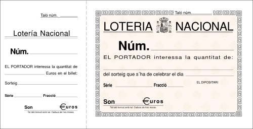 [T-15/C] TALONARIO LOAN T-15/C LOTERIA DOS TINTAS CATALAN
