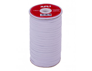 [18675] BOBINA GOMA ELAST. BLANCA PLANA 5MMX100M