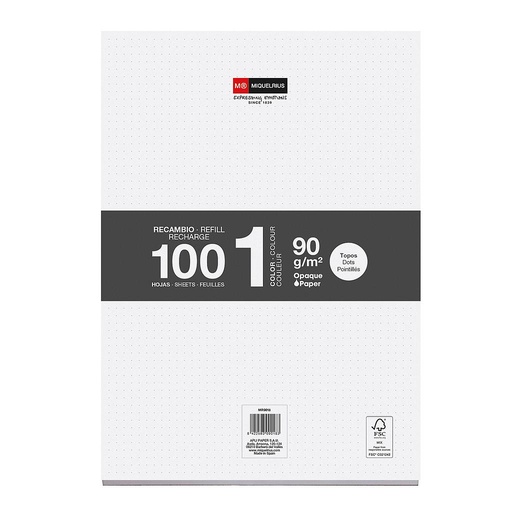 [MR9018] PAQUETE A4 100 PUNTEADAS 90G MR