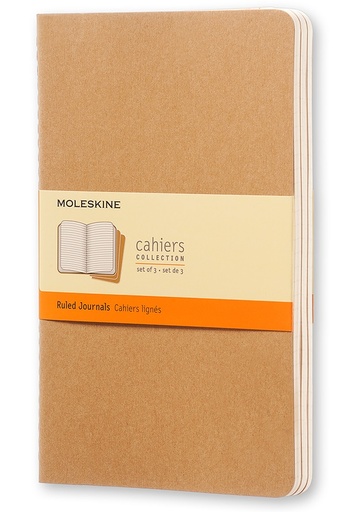 [0014104] LIBRETAS MOLESKINE 0014104 QP416 CAHIER MARRÓN KRAFT L RAYAS (SET DE 3)
