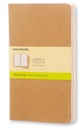 LIBRETAS MOLESKINE 0014106 QP418 CAHIER MARRON KRAFT LARGE 13X21 CM LISAS (SET DE 3)