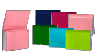 [80459-L] CARPETA PORTABLOC FOLDERMATE 80459-L EXPANDIBLE A4 POP GEAR ARTS. COLORES SURTM.