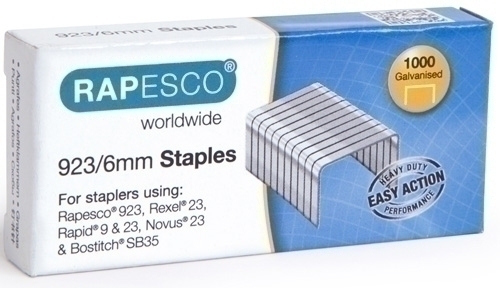 [1235] GRAPAS RAPESCO 1235 GRAN CAPACIDAD 923/6 mm. GALVANIZADAS caja de 1000