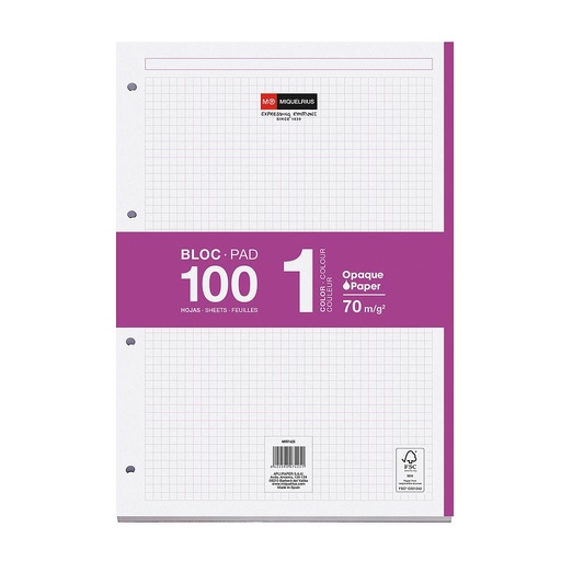 [MR7425] BLOC MR7425  NB1 A4 100 CLA FUCSIA 4 TALADROS