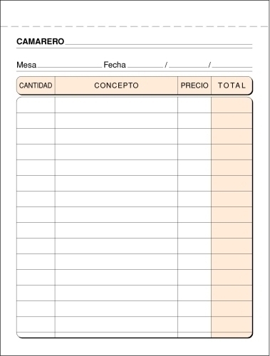 [T-89] TALONARIO LOAN T-89 CAMAREROS 8º TRIPLICADO (80T)