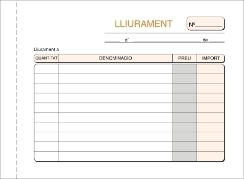 [T-79/C] TALONARIO LOAN T-79/C CATALAN ENTREGAS 8º APDO DUPLICADO 