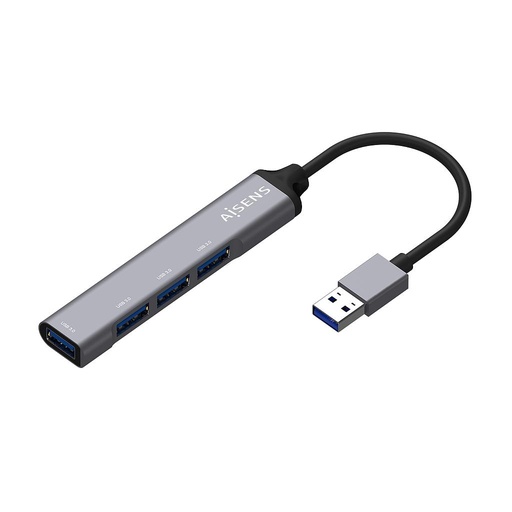 [A106-0540] HUB AISENS A106-0540 USB 3.0 ALUMINIO A/M-4XTIPOA/H GRIS 10 CM.